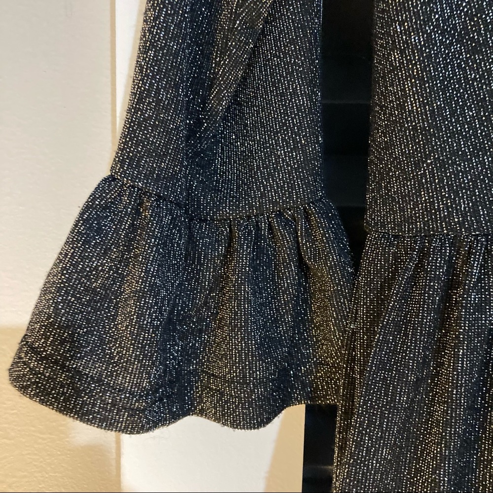 Shimmery black and silver long sleeve midi dress - Picture 11 of 15